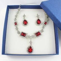 Bridal ewelry Sets- Turkish Jewelry Bisuteria Silver Color Necklace Earrings Sets Wedding Jewelry Sets Red JewelleryModel Number:32823080335 Wedding Costume Jewelry Teardrop, Elegant Red Dangle Jewelry, Red Ruby Jewelry Sets With Matching Earrings, Red Ruby Jewelry Sets For Party, Crystal Jewelry For Wedding And Valentine's Day, Red Dangle Jewelry For Formal Occasions, Red Teardrop Jewelry With Matching Earrings, Red Jewelry For Valentine's Day Party, Red Valentine's Party Jewelry