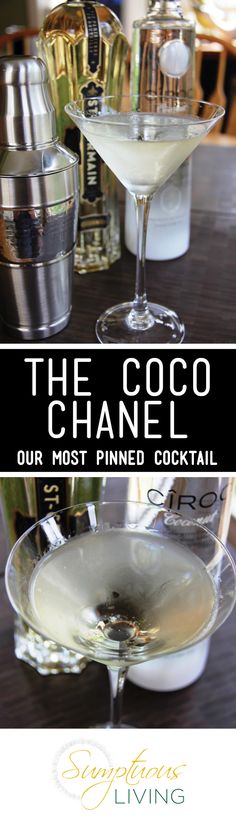 the coco chanel cocktail is served in coupe glasses