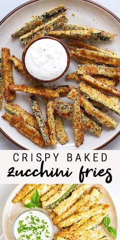 crispy baked zucchini fries with ranch dip