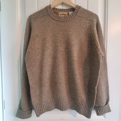 Cozy Brown Fleece Sweater, Brown Soft Knit Crew Neck Sweater, Brown Alpaca Crew Neck Sweater, Brown Merino Wool Crew Neck Sweater, Mens Sweaters L.l.bean, Brands Outlet, Pullover Sweater, Pullover Sweaters, Sweater Outfits