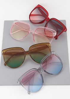 Groovy Ombre Sunglasses Ombre Sunglasses, Sunglasses Retro, Plastic Sunglasses, Red Ombre, Green Ombre, Colour Tint, Retro Sunglasses, Sunglasses Shop, Colored Sunglasses