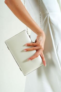 ☛ Product Name: Wedding Clutch ☛ Product Type: Handmade ☛ Product Material: Vegan Leather ☛ Pattern: Case ☛ Color: Ivory ☛ Made to Order (MTO): Yes ☛ Cleanable and Reusable: Yes ☛ Measurements: 20 cm W x 12 cm H x 4 cm D ☛ Purpose: Casual and Special Events Clutches, Special Events