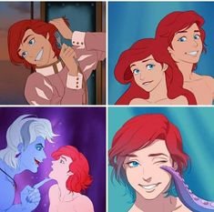 the little mermaids are getting their hair done in different scenes, and they look like they