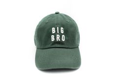 Hunter Green Big Bro Hat | Hunter Green Hat - Rey to Z Pink Baseball Hat, Five Panel Cap, Letter Patches, Diaper Bag Accessories, French Baby, Baby Co, Toddler Hat, Kids Baseball, Baby Seat