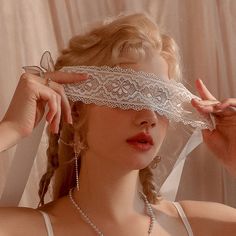 Masquerade Mask Women Gauze Lace Eye Mask Venetian Sexy Masquerade Mask Nightclub Adult Dance White Blindfold Aesthetic, Covered Eyes Aesthetic, Mask That Covers Eyes, Blind Fold Aesthetic, Lace Blindfold Aesthetic, Blindfold Reference, Blindfolded Aesthetic, Cute Masks Aesthetic, Fantasy Blindfold