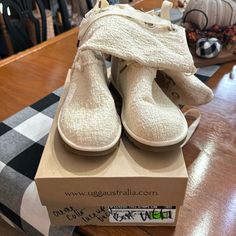 Lace Up Cream Ugg Boots. Never Worn. Size 7. Uggs Shoes With Laces, Ugg Shoes With Laces, Lace Ugg Boots, Ugg Classic Mini Lace-up Weather, Cream Ankle-high Lace-up Winter Boots, Shoes Ugg, Ugg Shoes, Womens Uggs, Ugg Boots