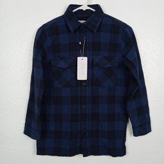 Cotton & Co Boy's Blue Plaid Shirt Jacket, Heavy Flannel, Pockets, Button Front, Long Sleeve, Tag Size 10. Armpit To Armpit 17 Inches Back Of Neck To Hem 25 Inches Sleeves 20 Inches 6027e Blue Plaid Shirt, Boys Jacket, Boy Blue, Blue Plaid, Cotton Tops, Plaid Shirt, Shirt Jacket, Kids Shirts, Shirts Tops