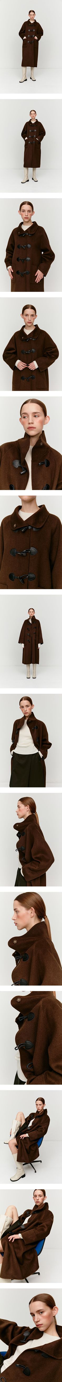 Designer fashion, Seoul-fully created | W Concept Brown Stand Collar Outerwear For Work, Brown Wool Coat With Concealed Placket For Winter, Winter Brown Pea Coat With Concealed Placket, Brown Turtleneck Outerwear For Winter, Luxury Brown Wool Coat For Fall, Luxury Brown Pea Coat For Winter, Luxury Brown Outerwear With Button Cuffs, Brown Wool Coat With Buttons For Fall, Brown Turtleneck Outerwear For Fall