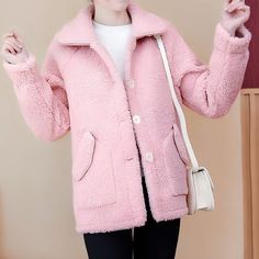 Pink Faux Fur Winter Jacket (Beautiful) Pink Winter Outerwear With Faux Fur Lining, Pink Faux Fur Lined Winter Outerwear, Pink Long Coat For Winter, Trendy Pink Fur Coat For Fall, Chic Pink Fur Coat For Spring, Chic Pink Spring Fur Coat, Chic Pink Fur Coat For Fall, Pink Long Coat For Cold Weather, Pink Solid Color Outerwear For Fall