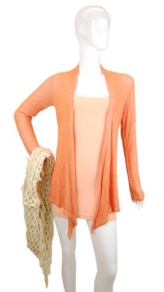 Necessity Cardigan, Orange Spring Layering Orange Sweater, Fitted Knit Wrap Cardigan, Stretch Knit Fabrication Cardigan For Layering, Orange Spring Outerwear For Layering, Spring Orange Outerwear For Layering, Spring Wrap Sweater Fitted, Spring Stretch Knit Cardigan, Orange Long Sleeve Summer Cardigan, Spring Knit Stretch Cardigan