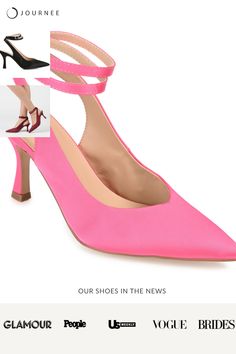 Our chicest heel to date could very well be this satin stiletto with a wrap-around strap. • Pointed-Toe • Buckle • Padded Footbed • Wide-Width • 3- in Stiletto Heel • Satin Fabric Uppers All measurements are approximate and were taken using a size 6. Please note measurements may vary slightly by size. Pink Satin Heels With Pointed Toe, Pink Satin Pointed Toe Heels, Spring Satin Heels With Pointed Toe, Satin Heels For Night Out, Pink Satin High Heels, Spring Satin High Heels, Spring Satin Heels With Wrapped Heel, Satin Heels With Wrapped Heel For Spring, Wide Width Heels