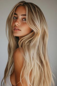 Blond Hair For Olive Skin, Light Hair Color Ideas For Latinas, Long Blonde Natural Hair, Blonde Shades For Olive Skin, Blonde With Olive Skin Tone, Olive Skin Tone Hair Color Blonde, Best Blonde For Olive Skin Tone, Black Eyebrows Blonde Hair, Blonde Hair For Latinas