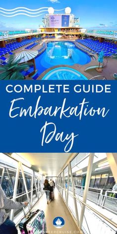 a cruise ship with the words, complete guide to empantation day