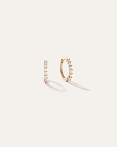 14k Gold Diamond Baguette Huggies Modern Hoop Earrings With Single Cut Diamonds, Everyday Hoop Earrings With Baguette Diamonds, Modern Huggie Earrings With Baguette Diamonds, Modern Hoop Earrings With Baguette Diamonds, Rattan Wall Mirror, Rattan Wall, Diamond Huggie Earrings, Diamond Baguette, Step Cut