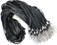 PRICES MAY VARY. Comfortable and Durable: Made of high-quality polyester material, our black lanyards are anti-wrinkle, soft, and smooth, ensuring maximum comfort during use. Perfect Size: Each lanyard is up to 18 inches/45.7cm long and 0.4 inches/1cm wide, making it an ideal fit for both adults and kids. Easy to Use: Equipped with a swivel hook, our lanyards are easy to clip and unclip, making them perfect for stuff with lanyard port/hole. Multipurpose Usage: With 100 packs in one set, our lany Name Tag Lanyards, Staff Management, Lanyard Id Holder, Black Lanyard, Fabric Lanyard, Swivel Hook, Badge Lanyard, Office Staff, Id Badge Holders