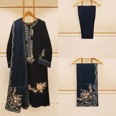 "Brand New With Tags Agha Noor Original💯 3 Piece(Shirt Pant & Dupatta) Shirt:Velvet Embroidered With Pearls and Sequins Work Pant:Raw Silk  Dupatta:Organza Embroidered  Color:Blue Size:Small & Medium Small Chest:38\" Medium Chest:42\" Shirt Length:46\" Pant Length:38\" ❌No Return or Exchange❌ ➡️Feel free to message us if you need more pictures, measurements and details about the dress. DISCLAIMER: Dry clean recommended. Iron the clothes at moderate temperature. Do not use any type of bleach or stain removing chemicals. Actual color may slightly vary from the image shown." Pakistani Dresses Shalwar Kameez, Velvet Outfit, Designer Ready To Wear, Agha Noor, Indian Designer Suits, Shirt Pant, Velvet Clothes, Embroidered Dupatta, Organza Dupatta