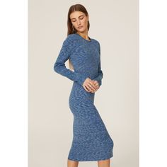 Blue knit (100% Cotton). Sheath. Crew neck. Long sleeves. Pull on. 47" from shoulder to hemline. Imported. Rent The Runway, Closet Designs, Cotton Knit, Combed Cotton, Knit Dress, Blue Dresses, Sweater Dress, That Look, Long Sleeve Dress