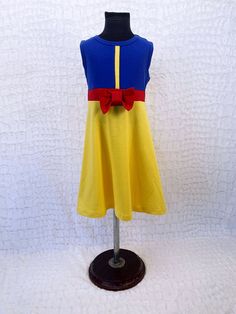 Sleeveless Snow White Inspired Casual Dress Junior Toddler Birthday Party Graduation Photoshoot Holiday Vacation Spring Summer XS S M L XL Cute Snow White Dress For Dress-up, Cute Yellow Dress For Costume Party, Cotton Stretch Dress For Playwear, Stretch Cotton Dress For Playwear, Cute Snow White Dress For Party, Cute Snow White Party Dress, Fitted Yellow Dress For Birthday, Cute Stretch Party Dress, Cotton Princess Party Dress