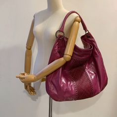 "Please add your phone number on your order to avoid delays. 100% Authentic Bottega Veneta Large Hobo Shoulder Bag - Material: Leather - Hardware: Black nickel - Color: Purple - Signed: \"BOTTAGA VENETA\" MADE IN ITALY - Authentic label & Serial number: Available inside zip pocket - Inside: AB. Slightly signs of use - Outside: A. Slightly signs of use - Size: L42 H42 D7 cm (approximately) - Shoulder strap drop 25 cm - Come with: Dust bag - Condition: A. 9/10 Description of Grade N : New S : Designer Handheld Hobo Bag For Daily Use, Purple Double Handle Hobo Bag For Everyday, Purple Double Handle Hobo Bag For Shopping, Everyday Purple Hobo Bag With Double Handle, Purple Rectangular Hobo Bag For Shopping, Chic Purple Leather Hobo Bag, Prada Backpack, Hobo Shoulder Bag, Medium Backpack