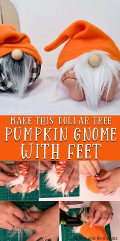 make this dollar tree pumpkin gnome with felt