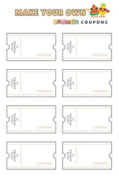 Printable Summer Reward Coupon Templates Reward Chart Template, Homework Planner, Foster Kids, Reach Goals, Family Command Center, Fun Activities For Toddlers, Power Hour, Blank Templates