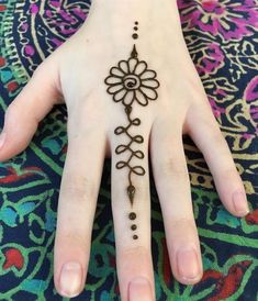 a person's hand with a henna tattoo on it