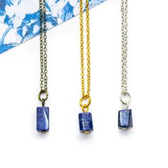 Unlock your inner wisdom and truth with this Tiny Lapis Lazuli Necklace. Known as a powerful friendship stone, it fosters deep connections and trust, making it a perfect gift for a cherished friend. This dainty piece also supports communication and self-expression, enhancing intellectual growth and clarity. Ideal for individuals pursuing personal development and spiritual insight, this necklace is a meaningful and elegant addition to your everyday wear. Each gemstone is natural and one-of-a-kind Cotton Jewelry, Lapis Lazuli Jewelry, Lapis Lazuli Necklace, Inner Wisdom, Meaningful Jewelry, Jewelry Card, Layering Necklace, Gemstone Healing, Brass Chain