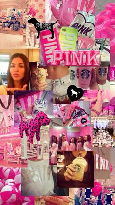 the collage shows pink and black colors