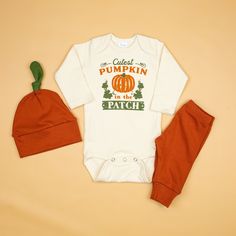 Cuddle Sleep Dream Cutest Pumpkin in the Patch Bundle | Natural Pumpkin Onesie, Onesie Outfit, Pumpkin Patch Pictures, Cutest Pumpkin In The Patch, Patch Outfit, Pumpkin Outfit, Font Examples, Pumpkin Hat, Perfect Fall Outfit