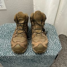 Mean Salomon Boots. Fa Forces Goretex. Tan Size 9.5. Only Worn A Few Times. Salomon Boots, Salomon Shoes, Tan Boots, Shoes Men, Gore Tex, Men's Shoes, Shoe Boots, Man Shop, Boots