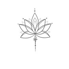 a line drawing of a lotus flower on a white background