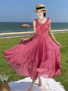 45934433829116|45934433861884|45934433894652 Pink Summer Dress With Tie Straps, Pink Vacation Dresses With Tie Straps, Pink Tie Straps Maxi Dress For Beach, Pink Halter Neck Sundress, Pink Halter Neck Dress With Tie Straps, Pink Sleeveless Beach Dress For Party, Pink Tie-strap Dress For The Beach, Flowy Pink Maxi Dress With Spaghetti Straps, Sleeveless Pink Beach Dress For Party