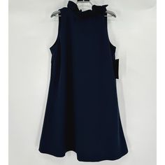 Tuckernuck Women's Blythe Dress Color: Navy Blue Size: Large Retail: $198 Condition: New With Tags Reinforced 2" Ruffle Stand Collar Sleeveless Bow Tie Back Swing Shape Soft Stretch Crepe Fabric Mini Length 97% Polyester, 3% Spandex Machine Wash Cold, Hang To Dry 19.5" Pit-To-Pit 37" Shoulder To Hem Tuckernuck Dress, Watercolor Floral Dress, Daphne Dress, Place Dress, Chloe Dress, French Dress, White Eyelet Dress, Blythe Dress, Dresses Xxl