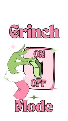 a pink and green poster with the words grin on it