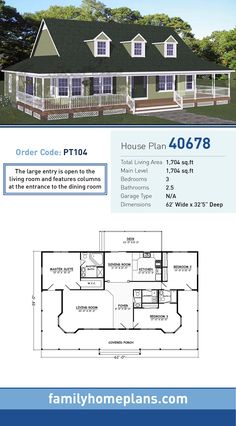 the floor plan for this house is very large and has three bedroom, two bathrooms