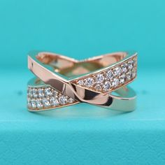 18k Rose Gold Ring Weighs 9.3g Pave Round Diamonds, Total Weight Is 0.51ct Diamonds Are F Color Vs1 Clarity The Width Of The Band Is 10.5mm Wide Band Is Size 6 (This Ring Is Not Re-Sizable) Ring Stamped ''T&Co. Au750 D0.51ct Italy'' Retail Price $6,300 Comes With A Tiffany Ring Box Only. Stock # 20886 Tiffany Wide Band Ring, Tiffany Ring, Tiffany Rings, Wide Ring, Wide Rings, Wide Band Rings, Ring Band, Wide Bands, Ring Box