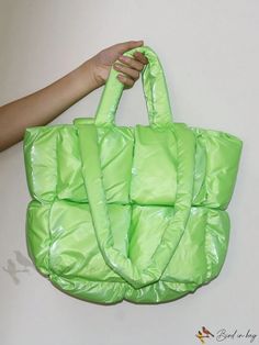 Bird in Bag - Womens New Autumn and Winter Down and Padded Shoulder and Handbag Design Jacket Set Casual Nylon Bags For Winter, Green Travel Bags For Winter, Trendy Winter Nylon Bags, Casual Green Bags For Winter, Casual Green Winter Bags, Winter Nylon Bags For Shopping, Winter Nylon Shopping Bags, Nylon Shopping Bags, Green Large Capacity Bags For Winter