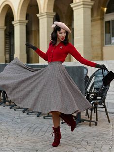 Circle Skirt Prince of Wales Brown Circle Skirts, Perfect Cardigan, Wardrobe Ideas, Blood Red, Wedding Dress Shopping, Draped Fabric, 1950s Fashion, Prince Of Wales, Wool Skirts