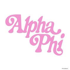 the word alphabet phi in pink on a white background