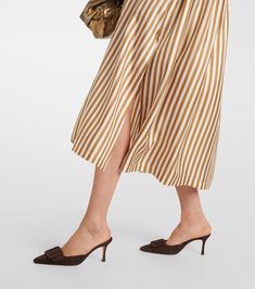 Faesite striped silk twill maxi dress in multicoloured - Max Mara | Mytheresa Manolo Blahnik Maysale, Cozy Cardigan, Stripe Silk, Dresses 2024, Cardigan Fashion, Silk Twill, Shirt Collar, Max Mara, Clothing And Shoes