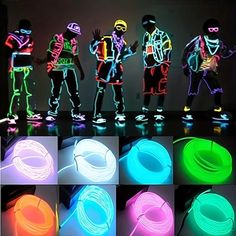 several different types of neon light up toys