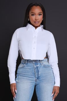 Shop our Chart Topper Cropped Button Up Top - White at Swank A Posh. Find more boutique clothing you'll love. Download the Swank app! Boutique Style Outfits, Boutique Store, Boutique Stores, Button Up Top, Clothing Boutique, Boutique Clothing, Fashion Clothes Women, Fashion Clothing, Women's Fashion