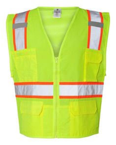 Ultra-Cool™ Solid Front Vest with Mesh Back - LIME - 4XL | Kishigo -1164 Ultra-Cool Solid Front Vest with Mesh Back in Lime Size 4XL | Polyester Lime Clothes, Safety Vest, Screen Printing Shirts, Unisex Jacket, Vest Fashion, Mesh Material, Custom Clothes, Front Zipper, Work Outfit