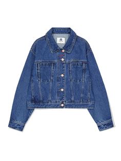 This is a semi-overfit denim trucker jacket with a thickness suitable for wearing during the change of seasons.  - Semi-oversized fit- Contrasted color stitch- Flory embroidery- Daily item Designer Denim Jacket, Denim Trucker Jacket, Trucker Jacket, Casual Coat, Denim Jackets, Changing Seasons, Casual Jacket, Jean Jacket, Denim Jacket