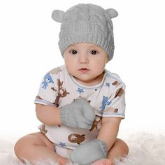 Baby Boys Girls Knitted Beanie Hat Newborn Cotton Beanie Cap Winter Warm Hats with Gloves Set Gray Newborn Baby Beanie For Boy Girl Cap Cotton Knitted Winter Warm Hats+Gloves Set Features: new and Good Quality Season for Spring,Autumn and Winter New fashion design, Very popular,Very flexible Its special design will make baby look unique Elegant design, can put in your bag when needed at any time It is a good gift for your kids Tiled Size: Hat: S:14 X 14cm M:16 X 16cm L:18 X 18cm S size for 0-3 M Baby Hat And Mittens, Toddler Mittens, Warm Hats, Baby Girl Clothes Winter, Baby Winter Hats, Cotton Beanie, Toddler Winter, Winter Hats Beanie