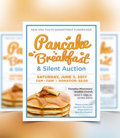 the pancake breakfast and silent auction flyer