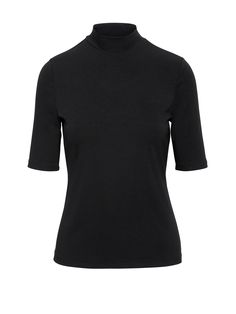 Fitted Mock-Neck T-Shirt | Banana Republic Stretch T-shirt For Workwear In Fall, Solid Ribbed T-shirt For Layering, Stretch Turtleneck Top With Ribbed Neckline, Black Ribbed Tops, Casual Mock Neck Top In Solid Color, Casual Mock Neck Top, Stretch Ribbed Mock Neck Top, Ribbed Mock Neck Top For Layering, Solid Ribbed Mock Neck Top For Layering