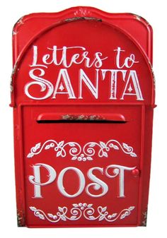 PRICES MAY VARY. Material - Metal Size - 15 1/4 Inch (H) x 10 1/4 Inch (W) x 3 3/4 Inch (D) Painted with a red, distressed finish with white accents Reads "Letters to Santa. POST" in white letters Magnetic closures hold the box closed, and letters are able to be sent through the mail slot Material - Metal -- Size - 15 1/4 Inch (H) x 10 1/4 Inch (W) x 3 3/4 Inch (D) -- Painted with a red, distressed finish with white accents -- Reads "Letters to Santa. POST" in white letters -- Magnetic closures Cardboard Mailbox Letters To Santa, Spellbinders Christmas Mailbox, School Santa Shop Wrapping Station, Post Office Christmas Tree, Letters To Santa Mailbox From Shoebox, Letters To Santa Mailbox Illustration, Christmas Mailbox Letters To Santa, Christmas Mail Wreath, Christmas Cardboard Mailbox