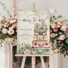 an easel holding a sign that says miss to may