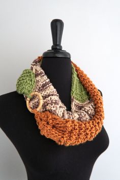 Very soft and lightweight, this infinity scarf is a fashionable addition to your outfit. It is long so you can wrap it around your neck two times. I knitted this scarf from pure organic soft cotton yarns and embellished with bamboo ring. More infinity scarves - https://www.etsy.com/shop/KnitsomeStudio?section_id=6751131 and fiber accessories - https://www.etsy.com/shop/KnitsomeStudio?ref=listing-shop2-all-items-count§ion_id=7896440 Don't forget to check out my other items! There are many more in Bamboo Ring, Infinity Wrap, Chunky Infinity Scarves, Crochet Neck Warmer, Scarf Infinity, Crochet Leaves, Infinity Scarves, Organic Cotton Yarn, Cinnamon Spice